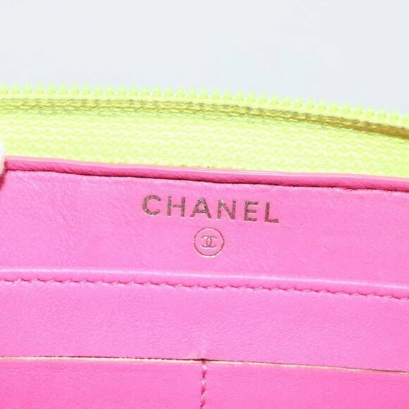 CHANEL Long Wallet Nylon Yellow CC Auth - Picture 11 of 14